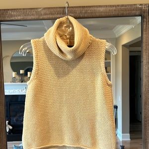Jeanne Pierre Sweater Crochet Knit Beige Cowl Neck Womens Small